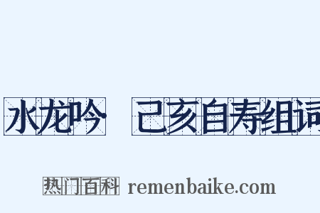 水龙吟·己亥自寿组词是什么意思的图片